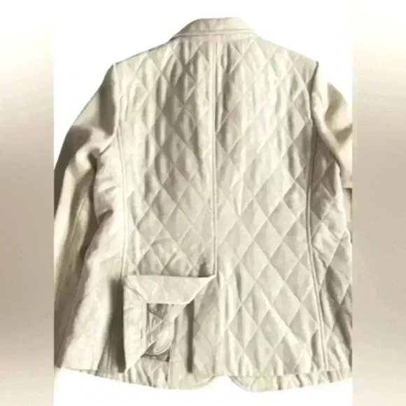 Talbots Oatmeal Quiet Luxury wool quilted lined  blazer. Size 10 - Picture 12 of 13